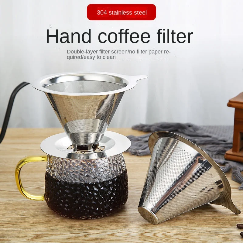 

Pour-over Coffee 304 Stainless Steel Filter Coffee Pot Filter Cup Drip Type Coffee Filter Filter-Free Paper