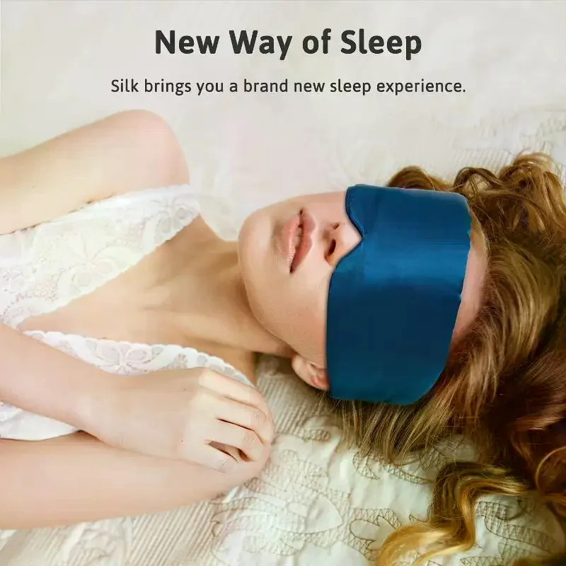

Mulberry Silk Sleep Eye Mask Eye Protection Travel Soft Sleeping Blocking Light Eye Covers Soft Padded Full Cover Eye Patches