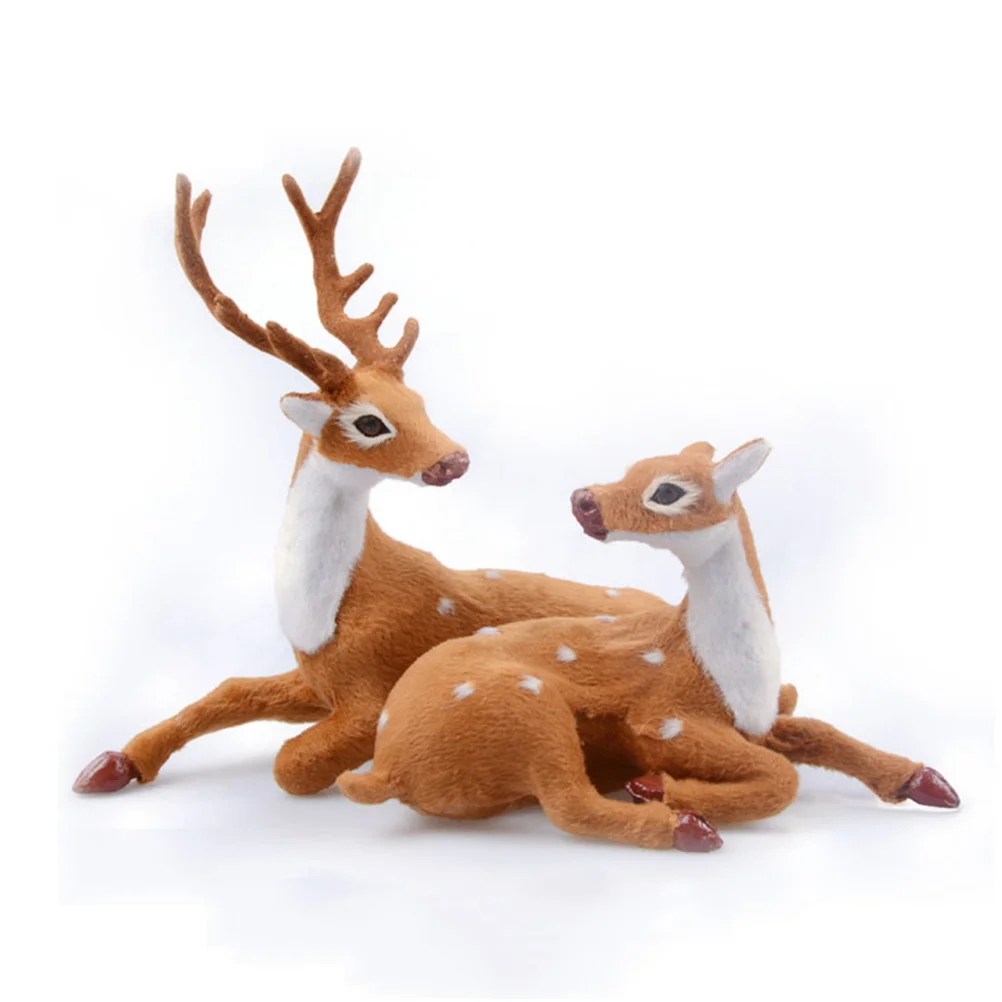 1 Pair Christmas Couple Deer Decorations Premium Desktop Ornament For Home Living Room Bedroom Study Xmas Reindeer Crafts
