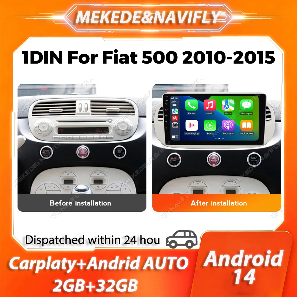 

MEKEDE 1 Din Carplay For Fiat 500 2007-2015 IPS Screen Car Radio GPS Navigation BT autoradio Stereo Intelligent Car audio system