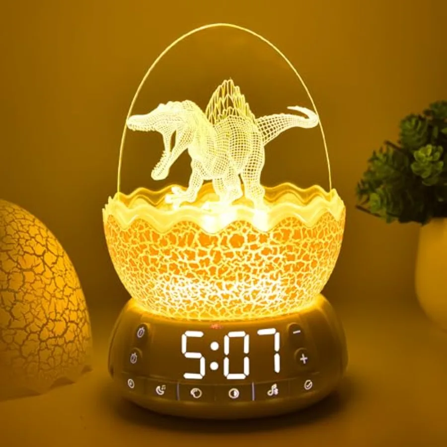 

Усовершенствованный будильник в форме яйца динозавра/цифровые часы с ночником, 20 успокаивающих звуков, таймер для сна/Bluetooth-колонка