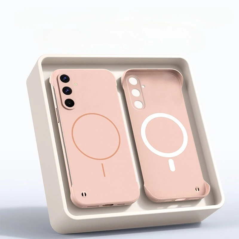 Bezel-less Hard Matte Skin Pc Phone Case for Samsung A56 A36 A16 A26 A54 A57 A37 A27 A17 for Magsafe Magnetic Ultra Thin Cover