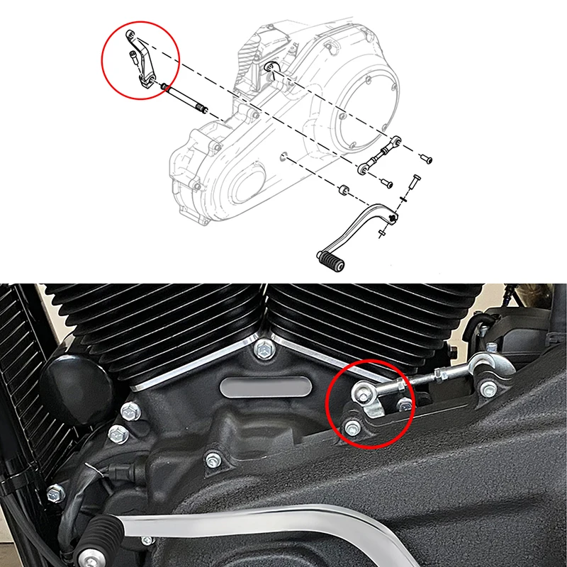 رافعة قضيب ناقل الحركة الفضية للدراجة النارية Harley Softail Fat Bob FXFB Sport Glide FLSB 2018-Up #5
