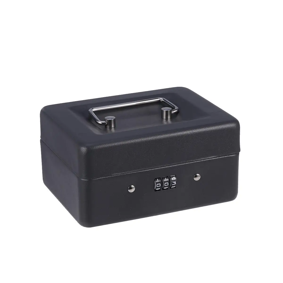Thickened Metal Money Box Cash Organizer with Combination Lock Wooden Storage Container Case
