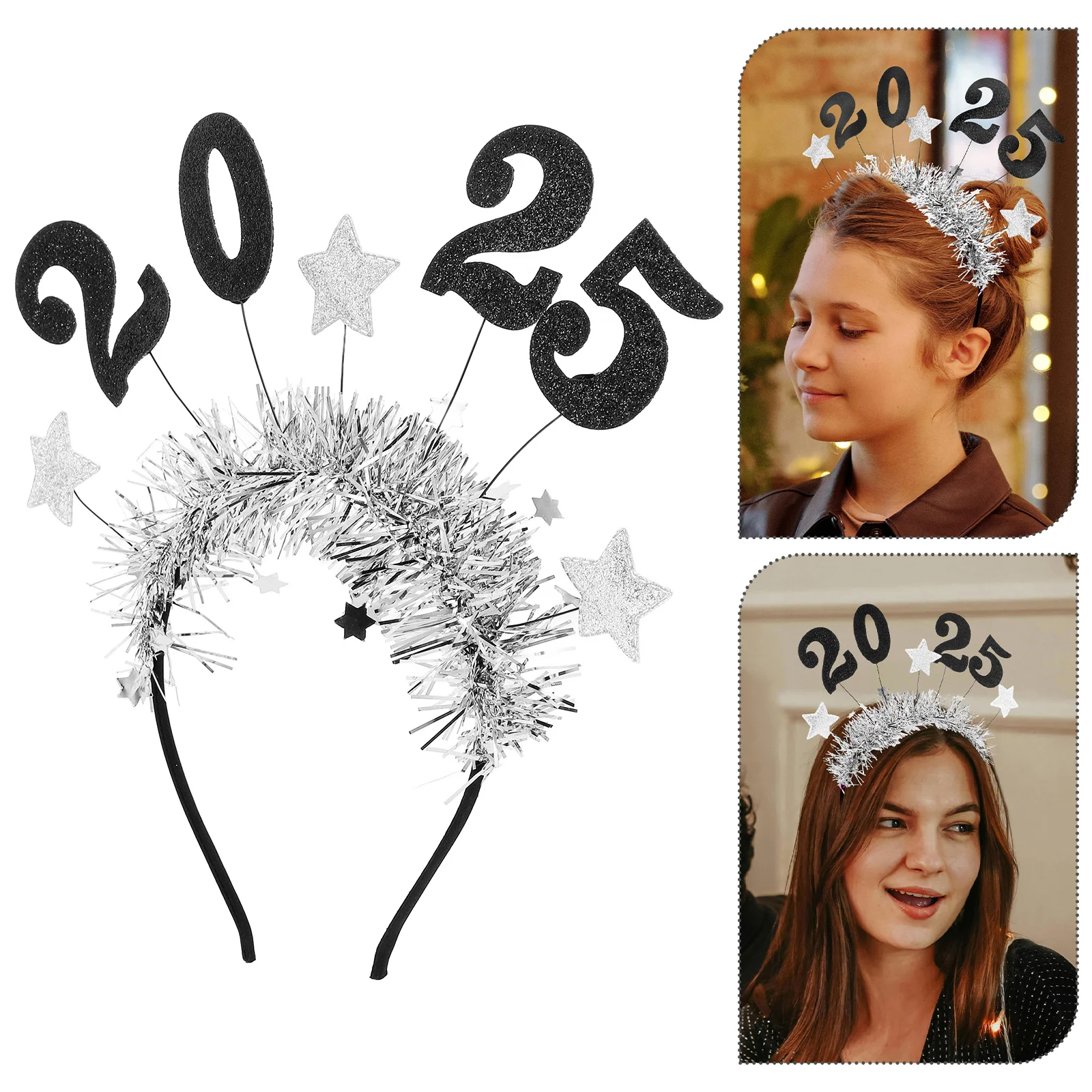 

Hair Accessories 2025 Headband Women's Years Decorations Hats Happy Wire Headbands