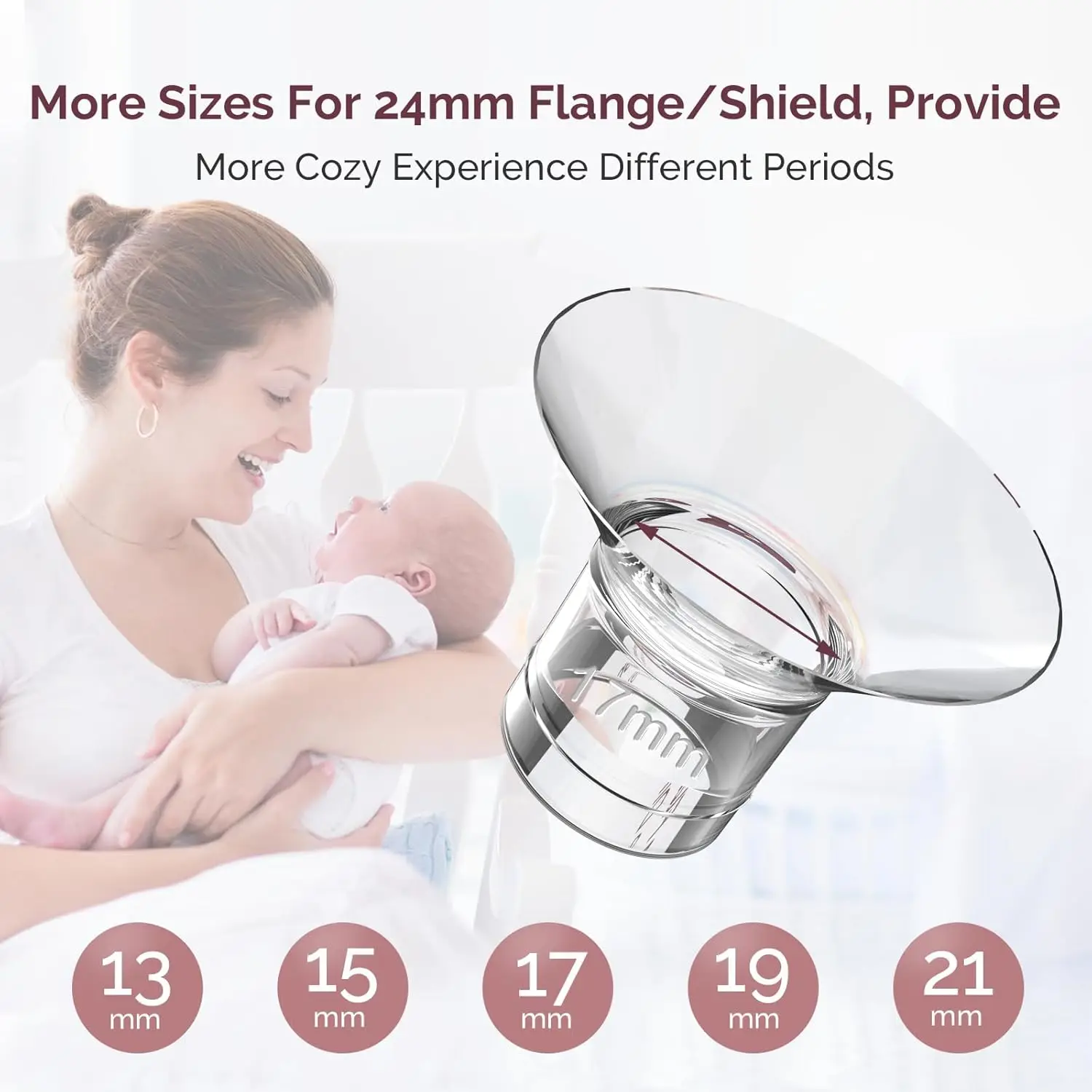 

6/10 шт. силиконовая фланцевая вставка 13/15/17/19/21 мм, совместимая с S9/S10/S12, 24 мм, фланцевая вставка для молокоотсоса, детали молокоотсоса