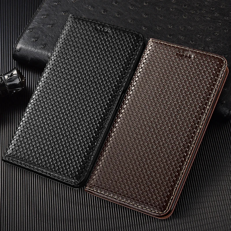 

Для Asus Rog Phone 3 5 5S 6 6D 7 8 9 Pro FE Ultimate Чехол с плетением из натуральной кожи, раскладной чехол для телефона