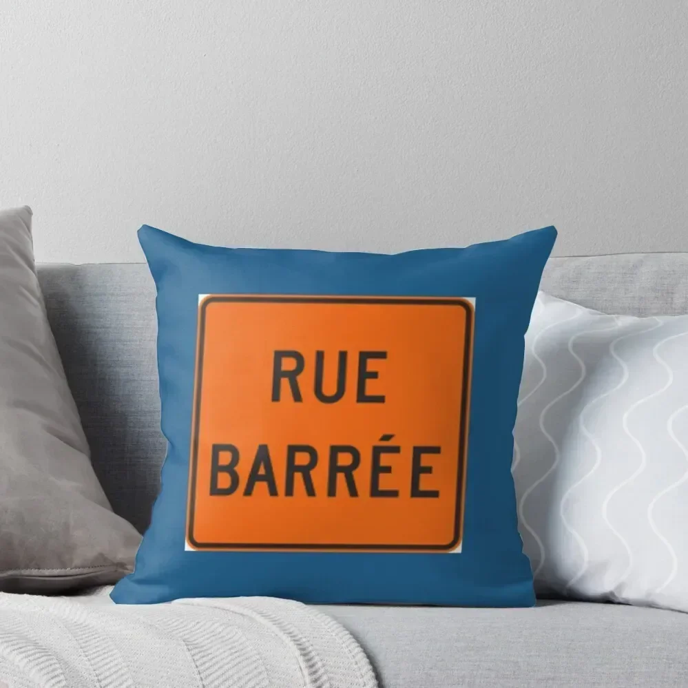 Rue barree montreal street sign Throw Pillow Decorative Pillow Covers For Sofa Pillowcases Bed Cushions Pillows Aesthetic pillow