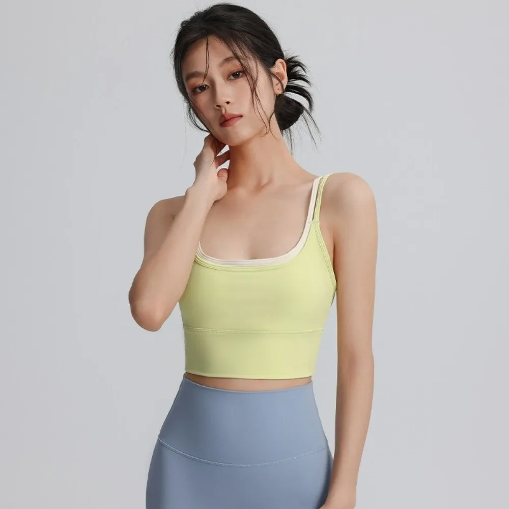 

Дышащий тренировочный бюстгальтер с цветными блоками, противоударный бюстгальтер на бретелях, повышающий поддержку груди, спортивный бюстгальтер с красивой спиной, фитнес-тренировки