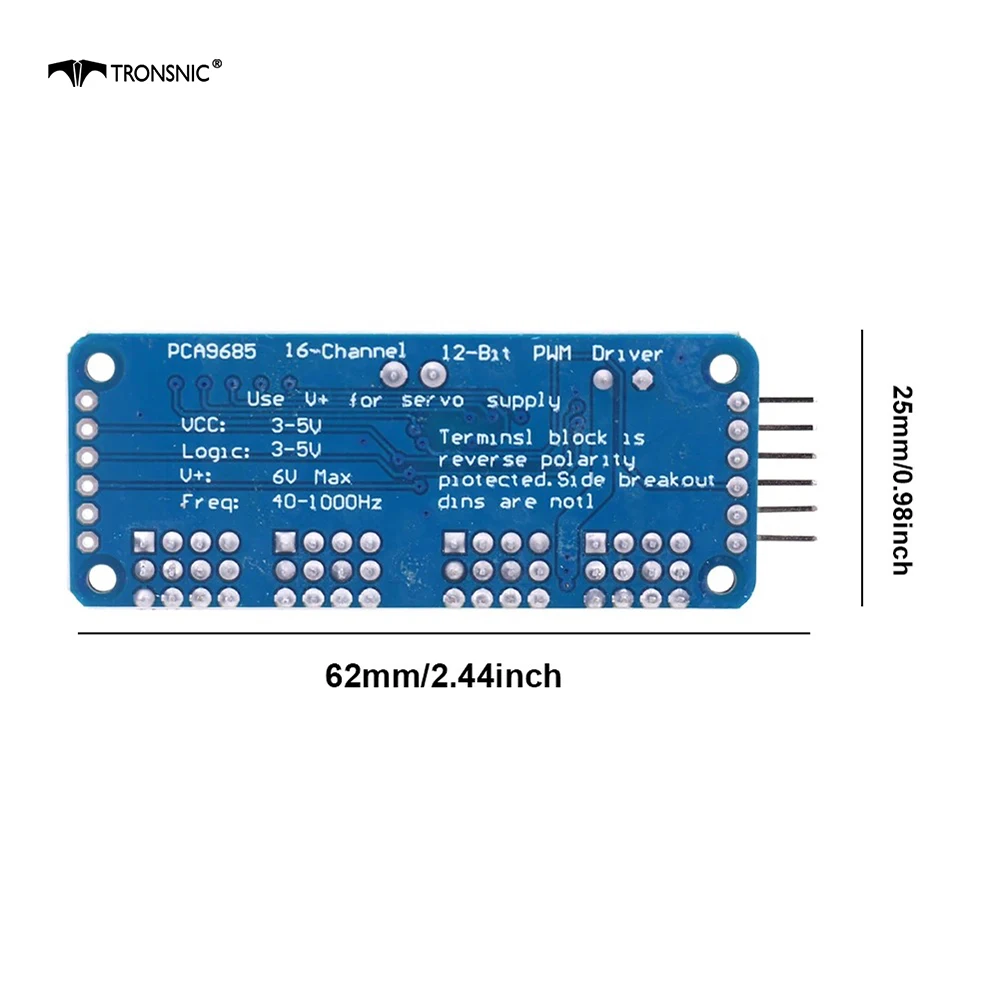 PCA9685 16 Channel 12Bit PWM Servo Drive Board Robot Controller I2C IIC Interface Driver Module for MG90S SG90 MG995