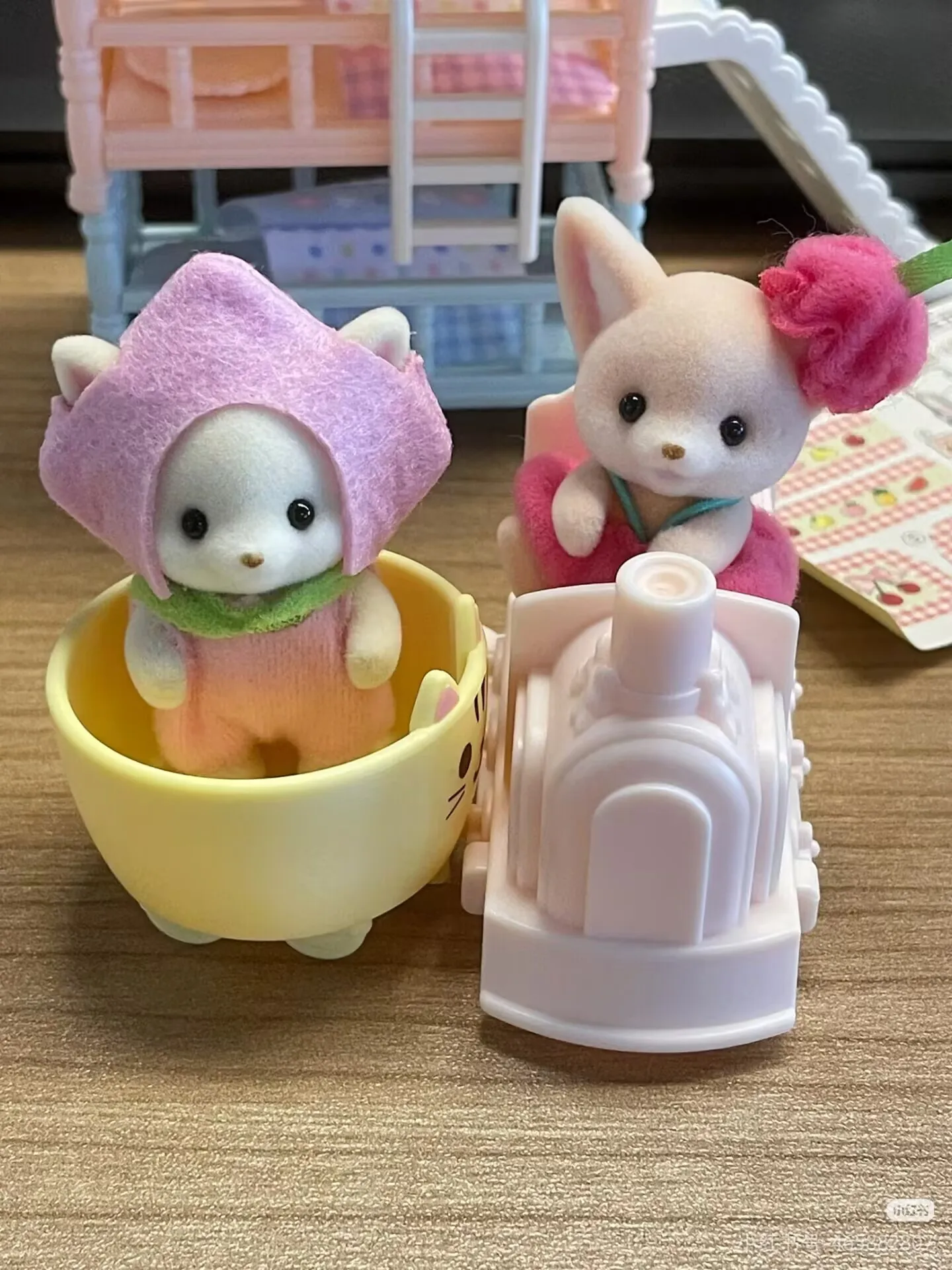 SYLVANIAN FAMILIES X Blind Box Fruit Cup Train Anime Figure Kawaii Collectible Toy Gift for Girls