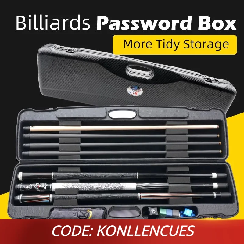 

KONLLEN Cue Cse Billiards 7 Holes 3*4 3 Butt 4 Shafts Password Box ABS Material 1/2 Pool Cue Case Hard Box Billiard Accessories