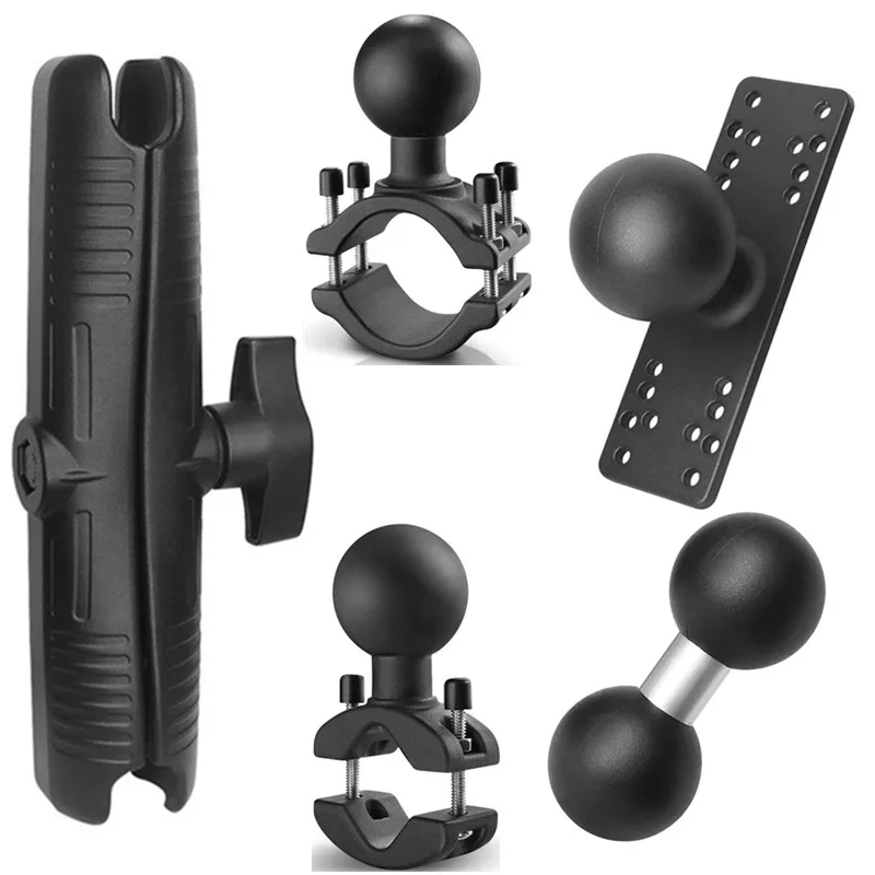 Heavy Duty Double Socket Arm 2.25 Inch Ball-Head Adapter Square Ball Round Mounting Base for GPS Navigation Camera Support