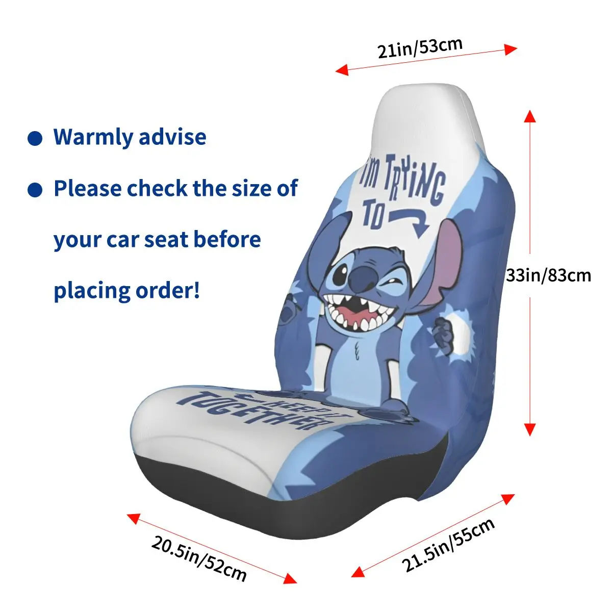 غطاء مقعد السيارة من Stitch and Angel، أغطية مقاعد مرنة على شكل رسوم متحركة أنيمي، مفردة عالمية مناسبة للشاحنات والسيارات والسيارات