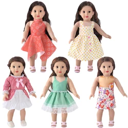 2024 Various Summer Dresses 18 Inch Girl Doll Ours & Generation Casual Dress American Kids Toys 43 Cm Dolls Accessories Skirt