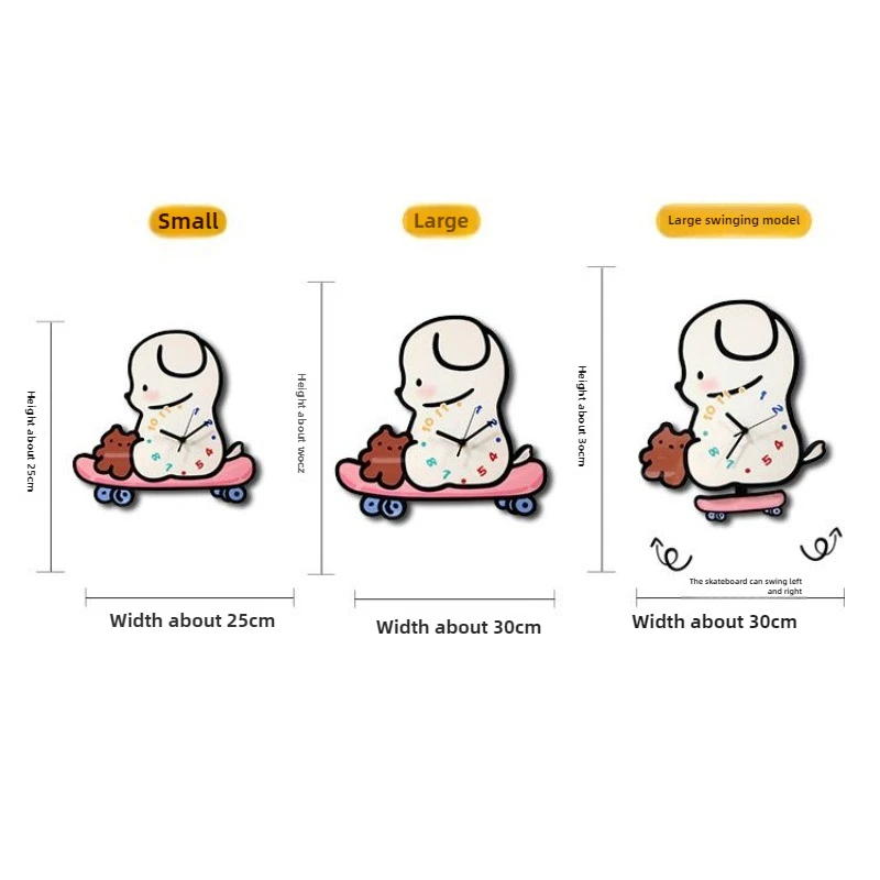 Creative Puppy Cartoon Wall Clock, Silent No Need for Drilling Cute Swinging Living Room Children's Pet Store - view 5