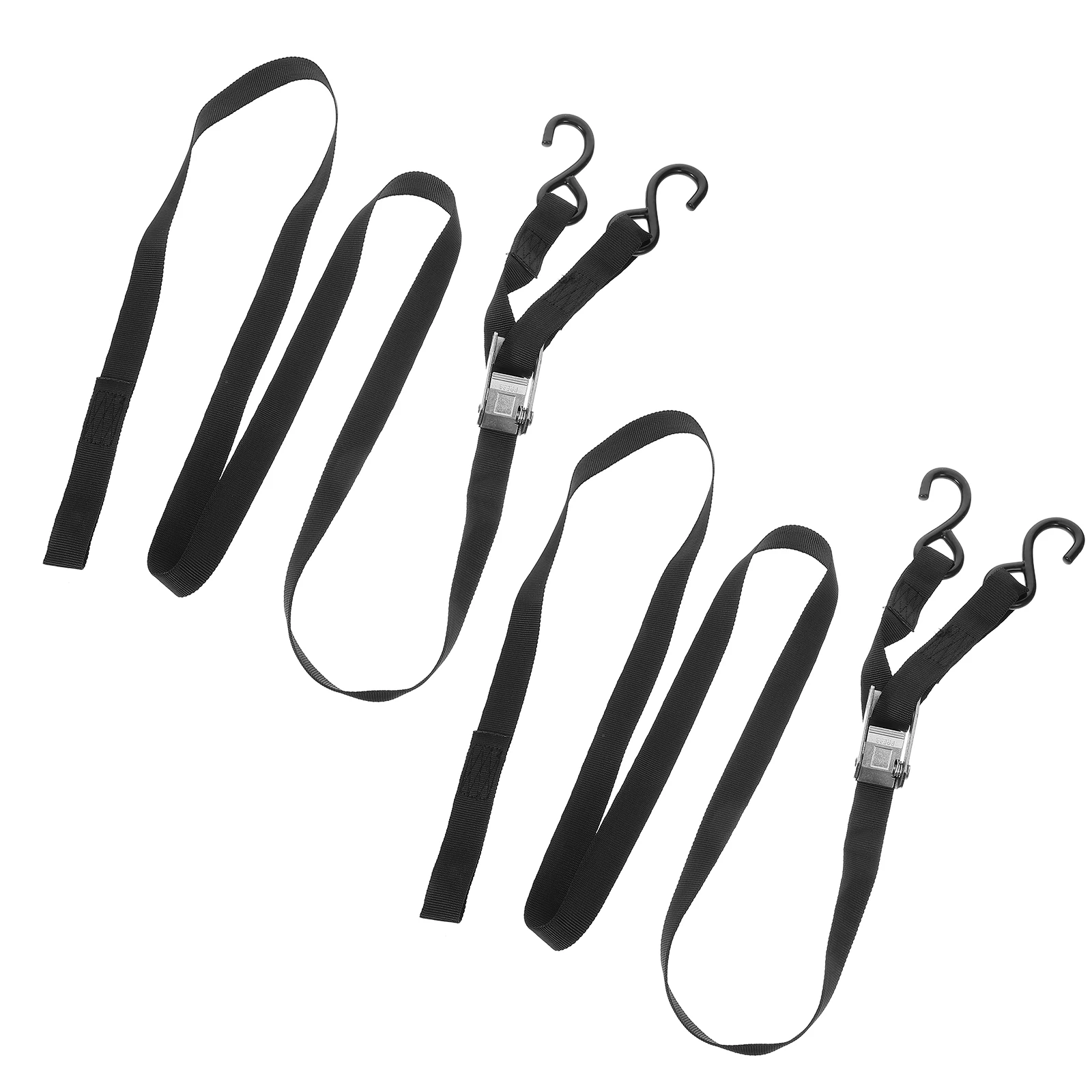 

2Pcs Black 2M Buckle Binding Polyester Straps Tie Down for Motorcycles Electric Scooters Bikes Luggage Secure Tightener Ropes
