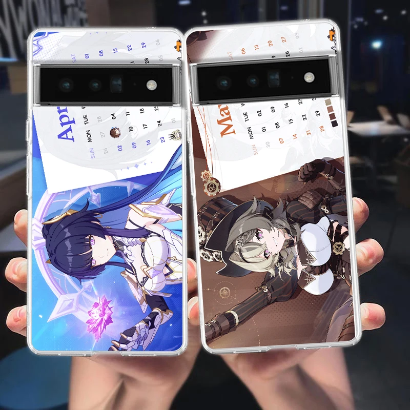 Honkai Impact 3rd Anime Game For Google Pixel 8 7 6 Pro 6A 5 4 5A 4A 3A XL 5G Phone Case Shockproof TPU Transparent Cover Fundas