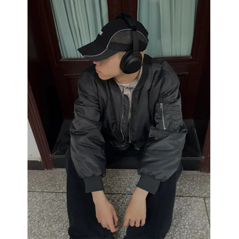 

Мужская бейсбольная куртка-пилот Bla ort: модная, стильная, в американском уличном стиле, для весны и осени, из полиэстера, для молодежи