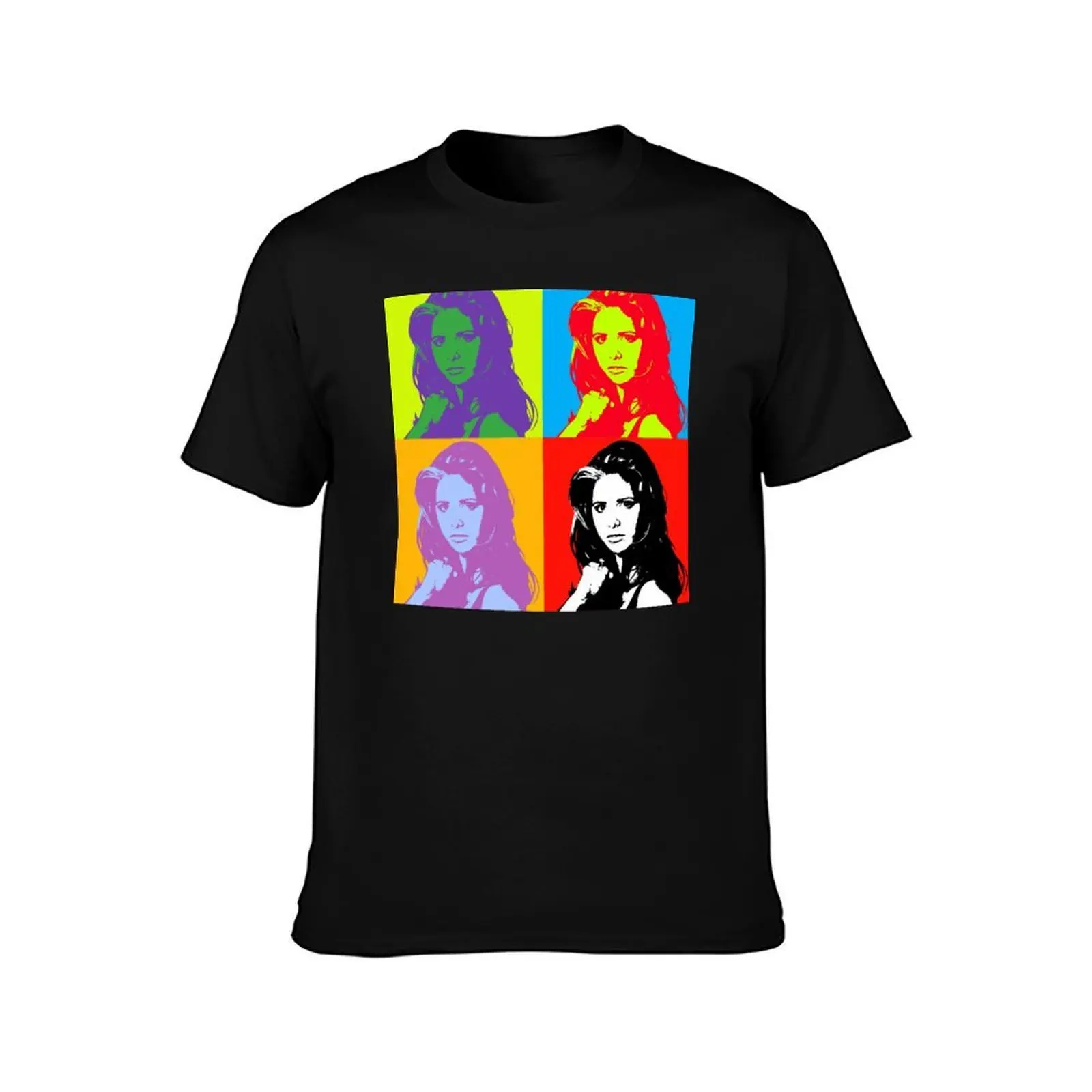 Pop Buffy Summers T-Shirt, Summer Casual Cotton Tee, Oversized Streetwear Tops, Vintage Graphic Print, Loose Fit Short Sleeve