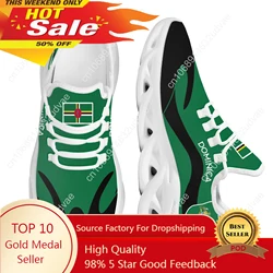 Dominica Flag Designer Sneaker For Women Flag Print Comfortable Platform Sports Shoes White Sole Knitted Blade Shoes