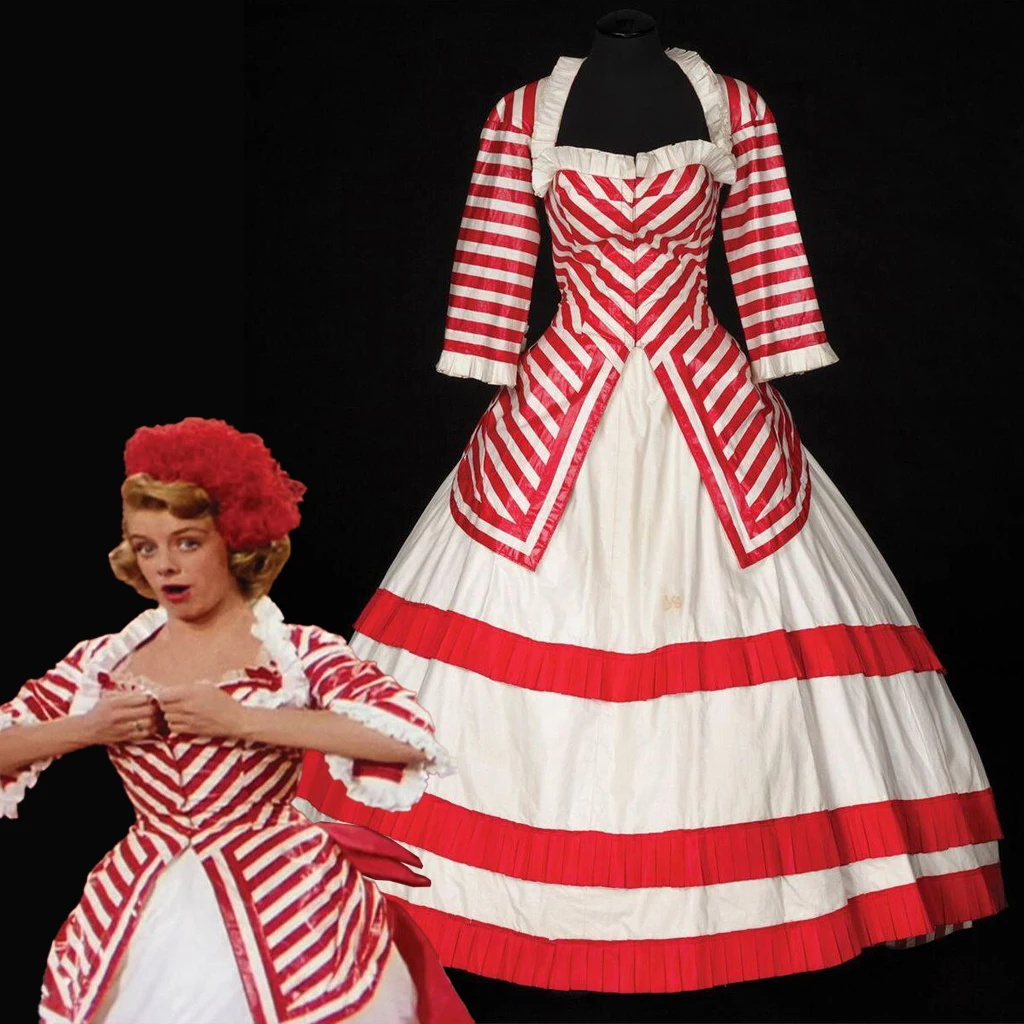 فيلم الأحمر الأربطة روزماري كالافيراس كيت تأثيري حلي فستان مخطط أحمر المرأة الفيكتوري صخب فستان بتصميم حالم مخصص