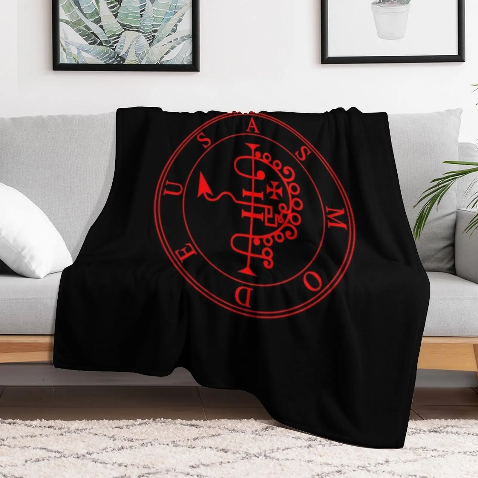 Asmodeus - Goetia (red) Throw Blanket Picnic sofa bed Blankets