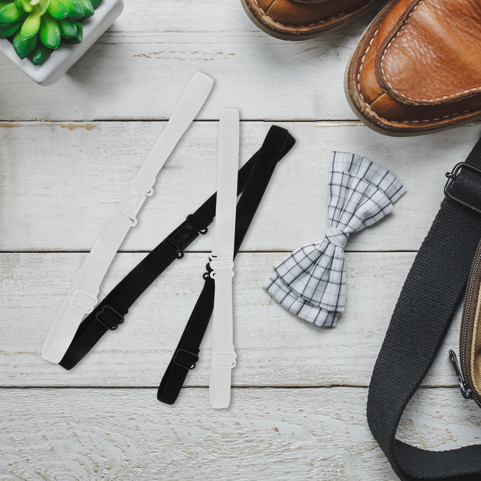 20 Pcs Tie Extensions Adjustable Neckwear Strap Uniform Bow Essentials Clips Polyester Attachments