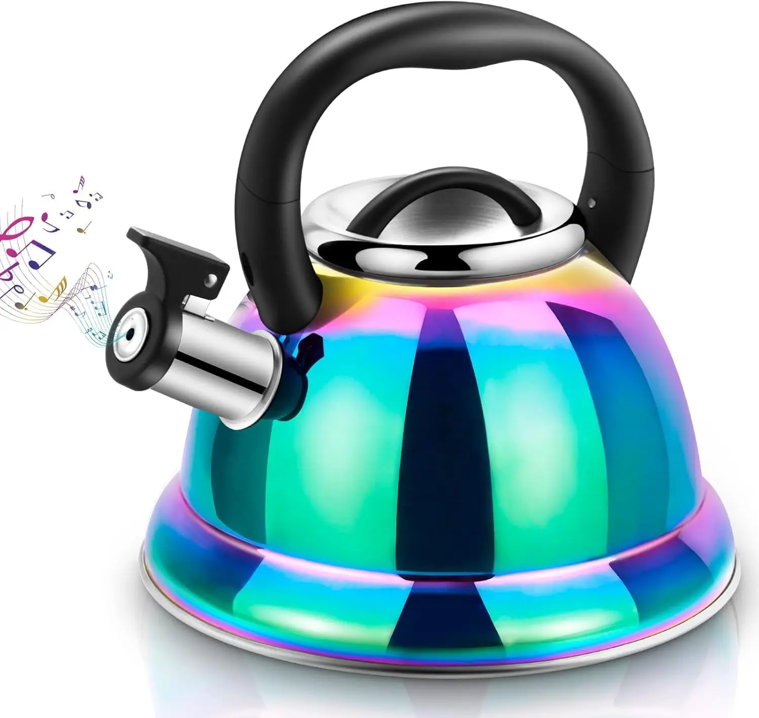 

3.7QT Whistling Tea Kettle, Stainless Steel Stovetop with Cool Handle, Mirror Finish for Induction