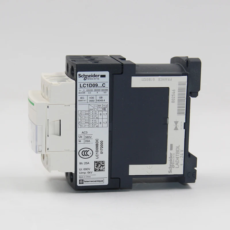 Schneider Electric Lc1d09/12/18/25/32/38BD/ED/FD/MD DC Contactor Black/White Optional LC1D DC