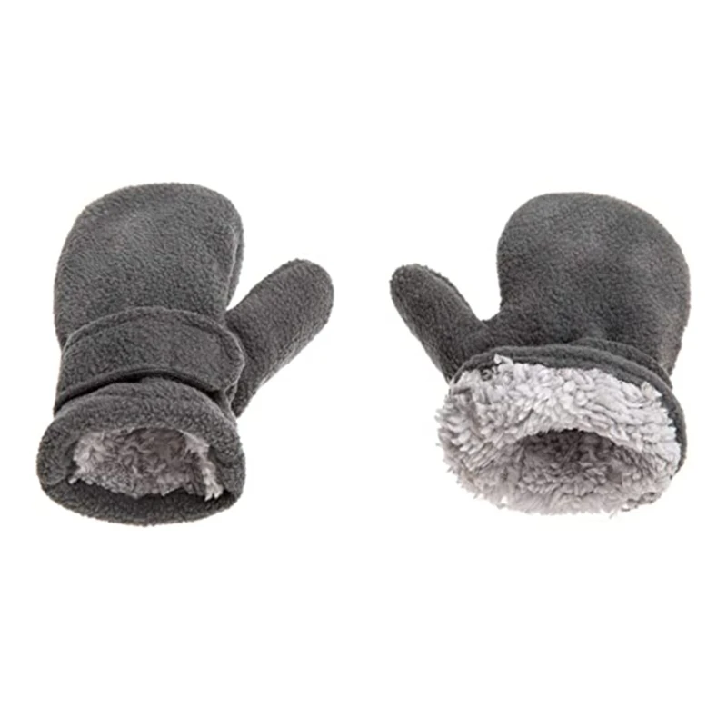 Peuter Baby Kinderen Winter Wanten Gemakkelijk-Op Baby Jongens Meisjes Warme Dikke Fleece Vingerloze Handschoenen Voor Kinderen Outdoor Hand warmers