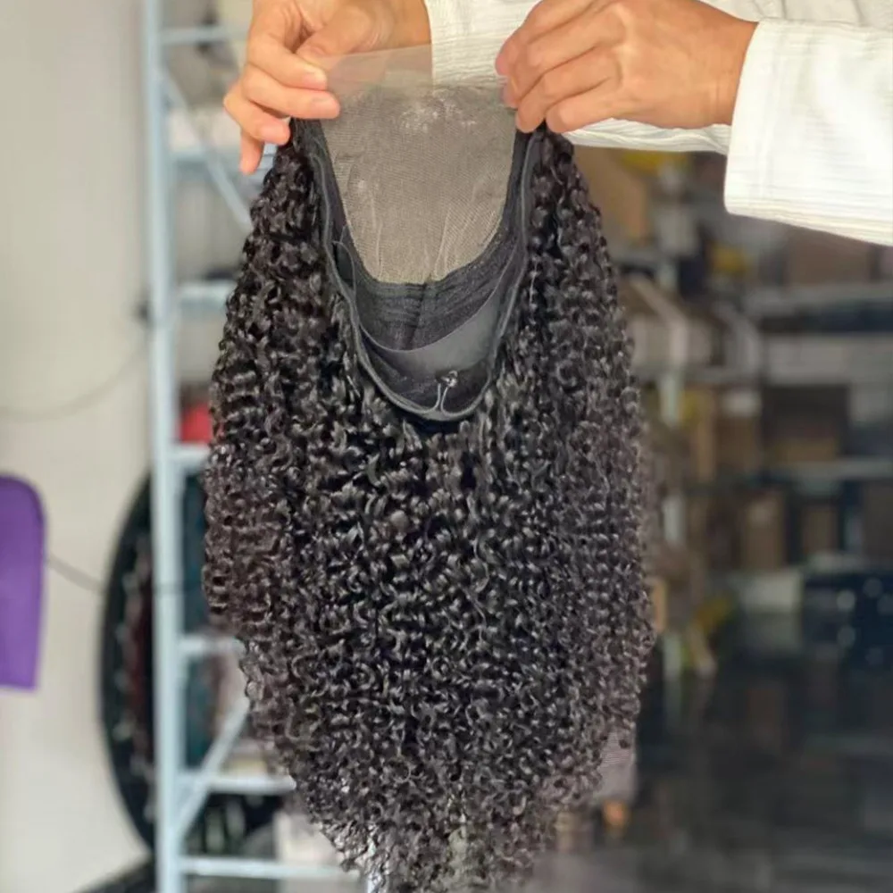 16 Zoll 5x5 Lace-Frontalperücke, Jerry Curl, Echthaar, kleberlose Perücke, natürliche Farbe, brasilianisches Remy-Haar, 200 % Dichte, für Frauen, für den täglichen Gebrauch – Detail 4