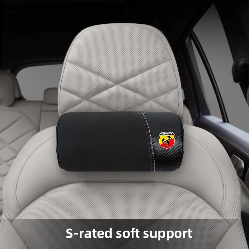 1 Stücke Autositz Kopfstütze Auto Logo Hals Wirbelsäule Schutz Kissen Für Fiat Abarth 500 Tipo FR Punto Ducato Stilo Palio Bravo Pondo
