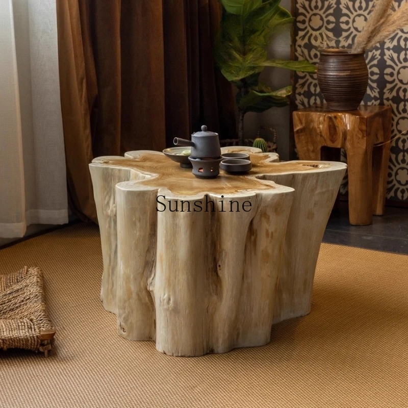 

Wood carving surprise side a few living room home bed and breakfast handmade solid wood Nordic low table