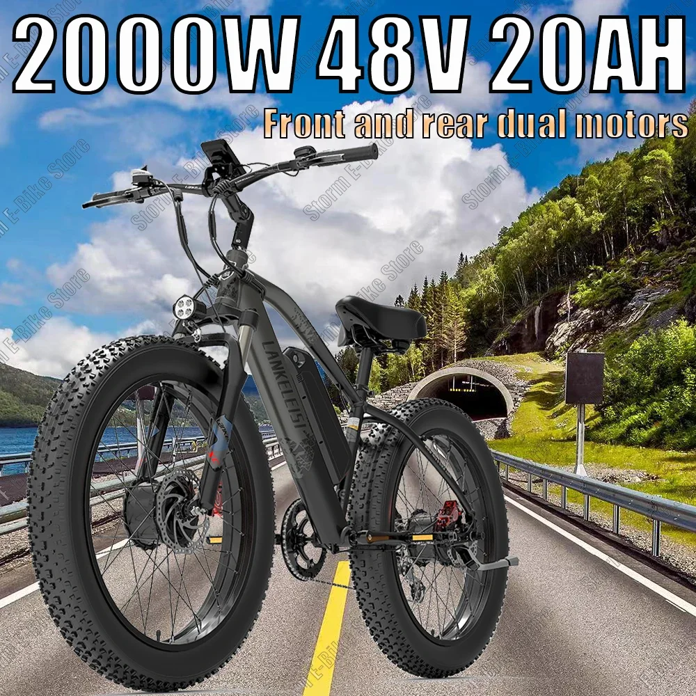 2000W Motor All-Terrain Electric Bicycle Adult Off-road Electric Bicycle 48V 20AH Battery 26*4.0 Fat Tire mountain E-Bicycle