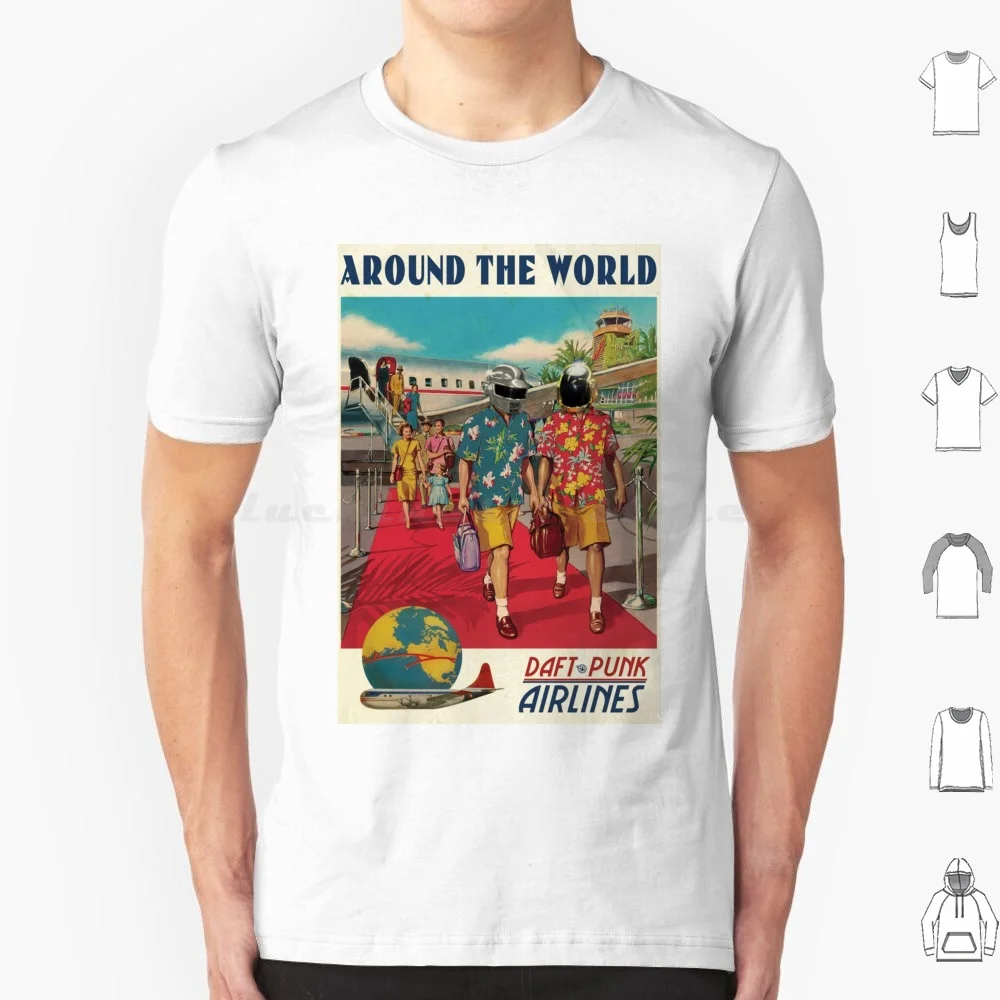 Daft Trip T Shirt 6xl Cotton Cool Tee Around The World Electro Trance Classic Helmet Cool Punk Duo Plane