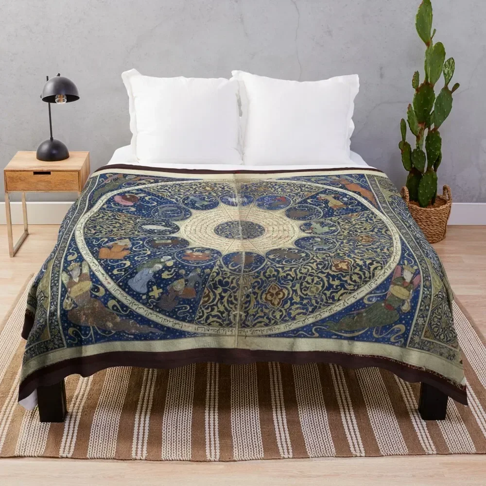 

Medieval Illuminated Astrology Horoscope Throw Blanket Sofa Cute Blankets