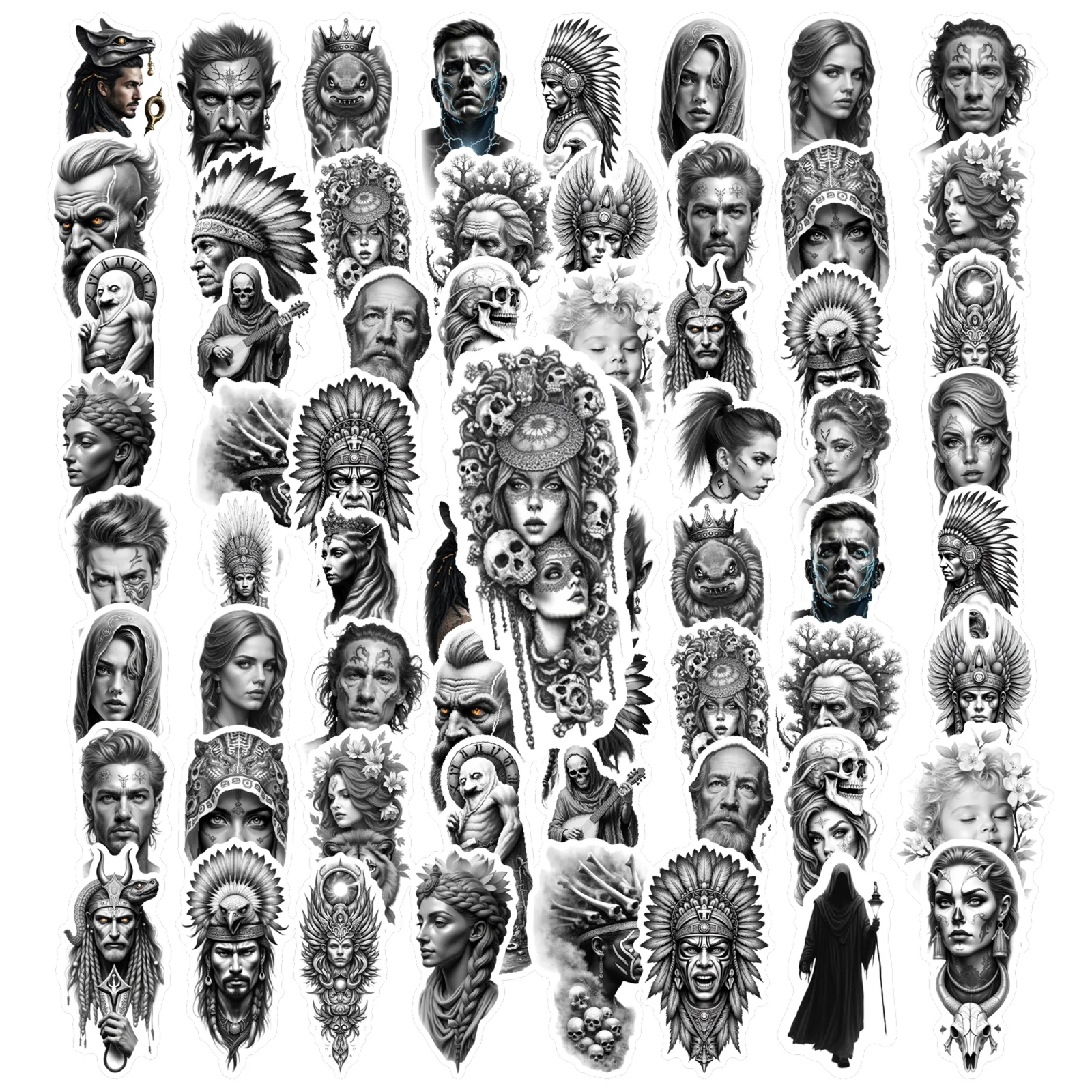 

35 шт. винтажные этнические наклейки, реалистичные портретные наклейки «сделай сам», ПВХ наклейка для телефона «сделай сам», гитары, ноутбука, чемодана, чашки