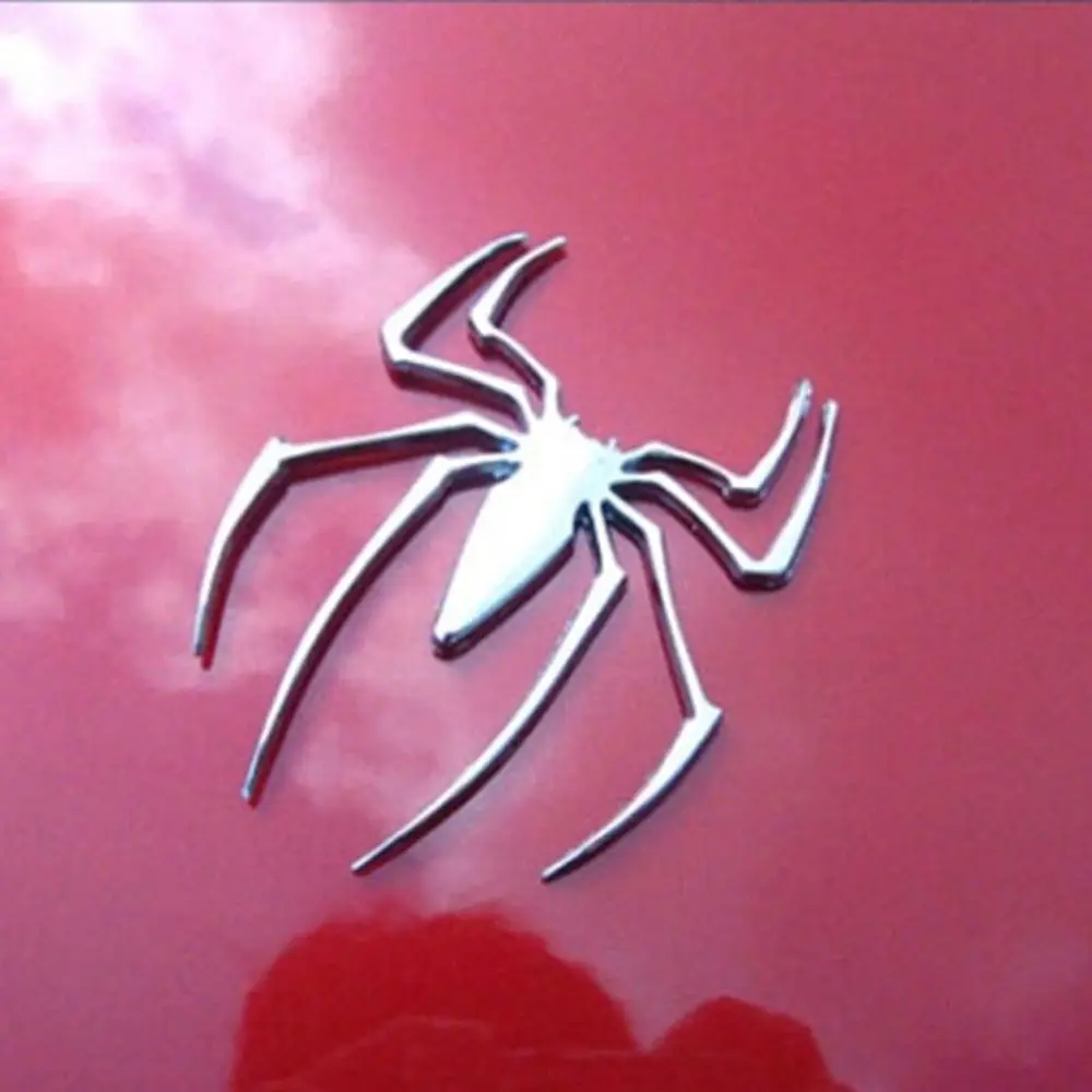 New Emblem Badge Auto Decal Spider Shape 3D Car Stickers Metal Chrome