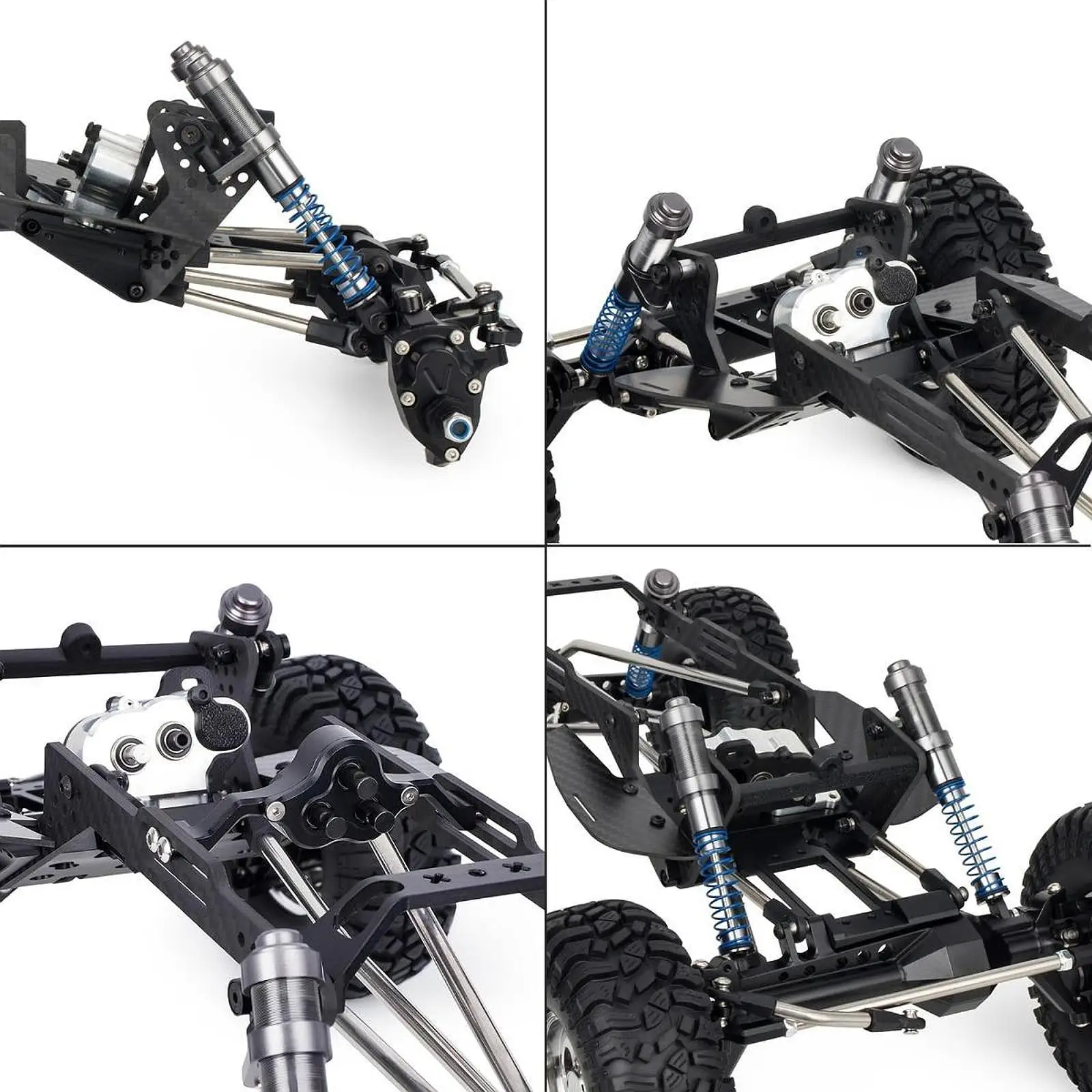 1/10 RC Crawler Carbon Fiber Chassis Kit High Clearance Durability Practical Replacement Portable Easy to Install Accessories