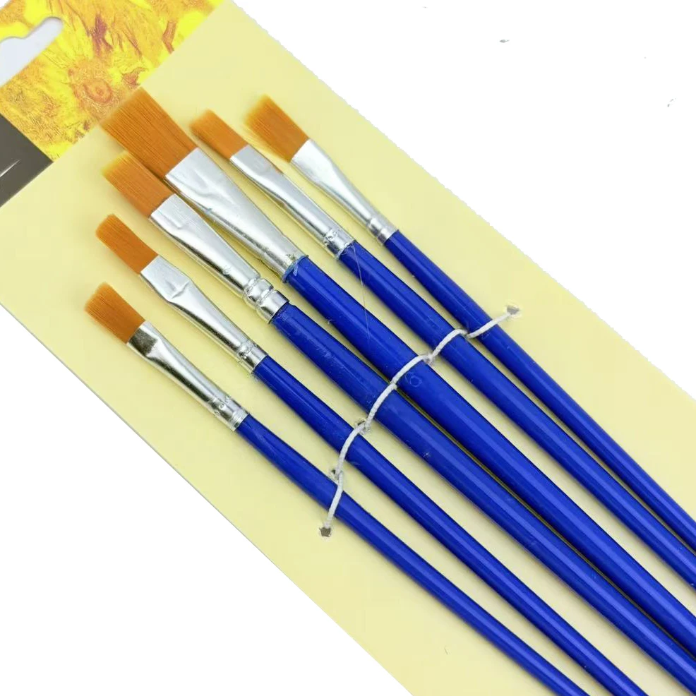 

6-Pack Versatile Paint Brushes High Quality Nylon Bristles For Acrylic Watercolor Oil Gouache Fine Detail Painting