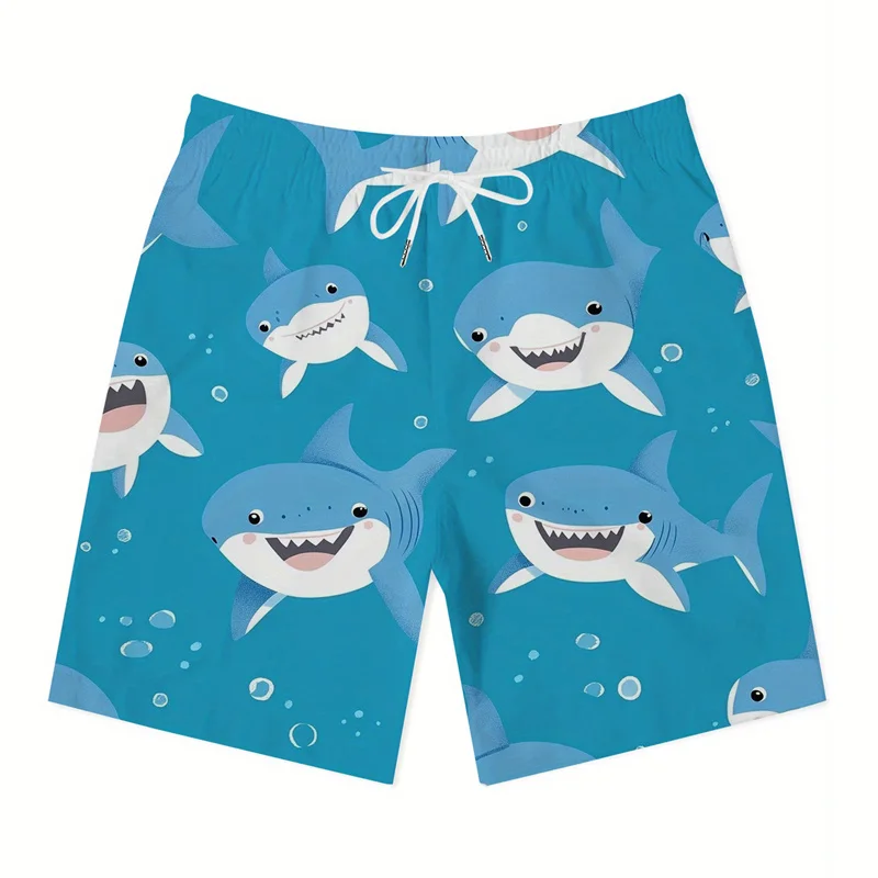 

Новые 3D-шорты для мужчин с принтом акулы, пляжные шорты с мультяшным животным принтом, летние быстросохнущие гавайские шорты для плавания.