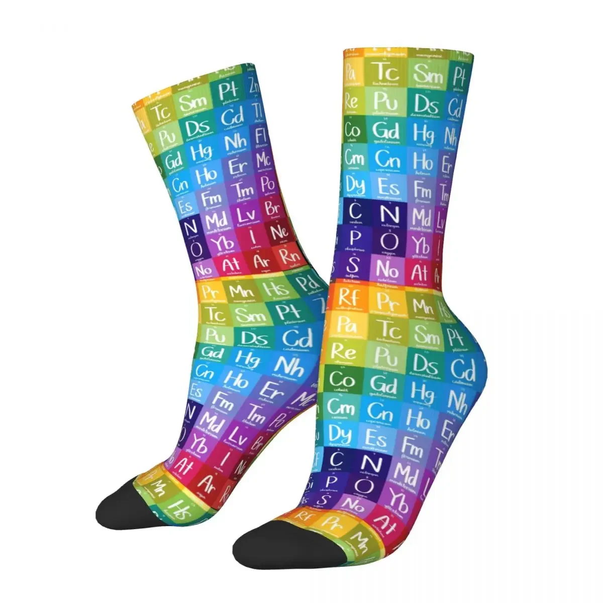 

Funny Rainbow Gradient Periodic Table Of Elements Chemistry Basketball Socks Polyester Long Socks for Unisex Non-slip