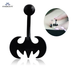 14G New Punk Bat and superman Belly Button Rings Belly Barbell Body Piercing Jewelry Men Stainless Steel Belly Navel Piercing