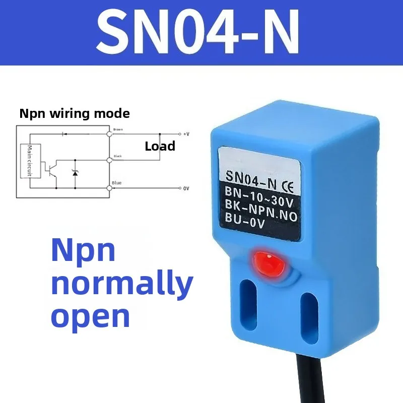 Square proximity switch SN04-N DC three-wire NPN normally open 24v metal induction sensor SN04-P