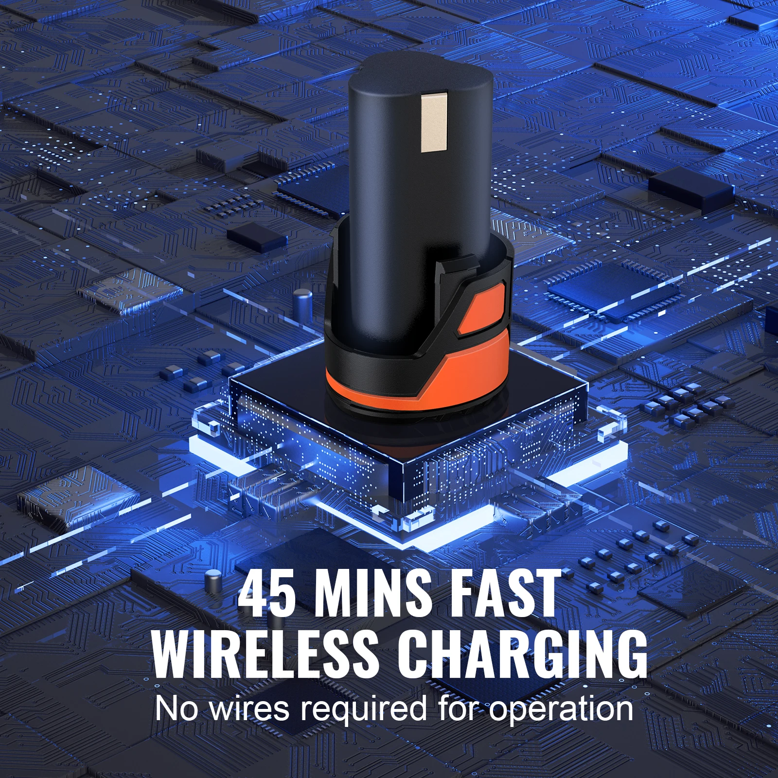 VEVOR 0-2700RPM Cordless Reciprocating Saw Variable Speed 0.8in Stroke Fast Cutting 12V 45 Mins Fast Wireless Charging