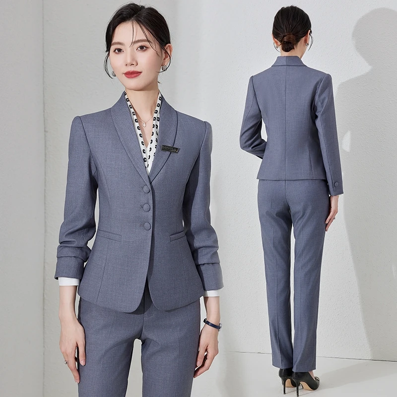 

Spring Autumn 2024 New Style Professional Women's Suit Set Front Desk Workwear for Jewelry Store High-End Feelings