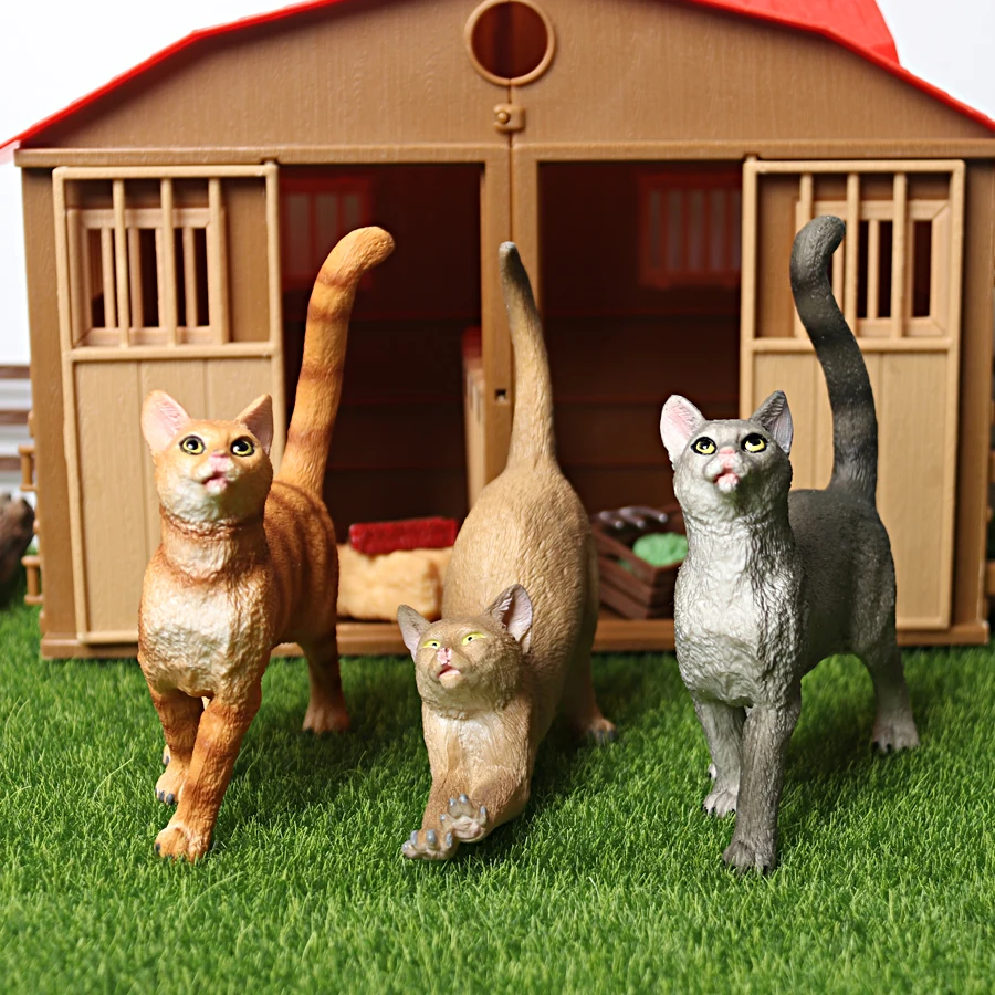 Realistico simpatico gattino pigro pastorale gatto Wirehair modello di gatto figure ornamento per la casa collezione creativa di decorazioni per il desktop giocattolo per bambini