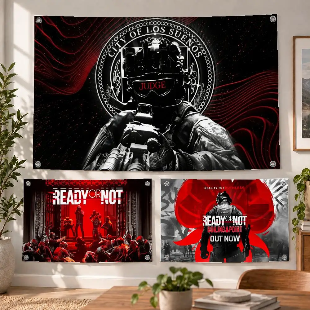 Game Tactical Shooter Ready or Not Flags Decorative Flag Banner Indoor Bedroom Dorm Gaming Room Wall Party Club Decor Fan Gift