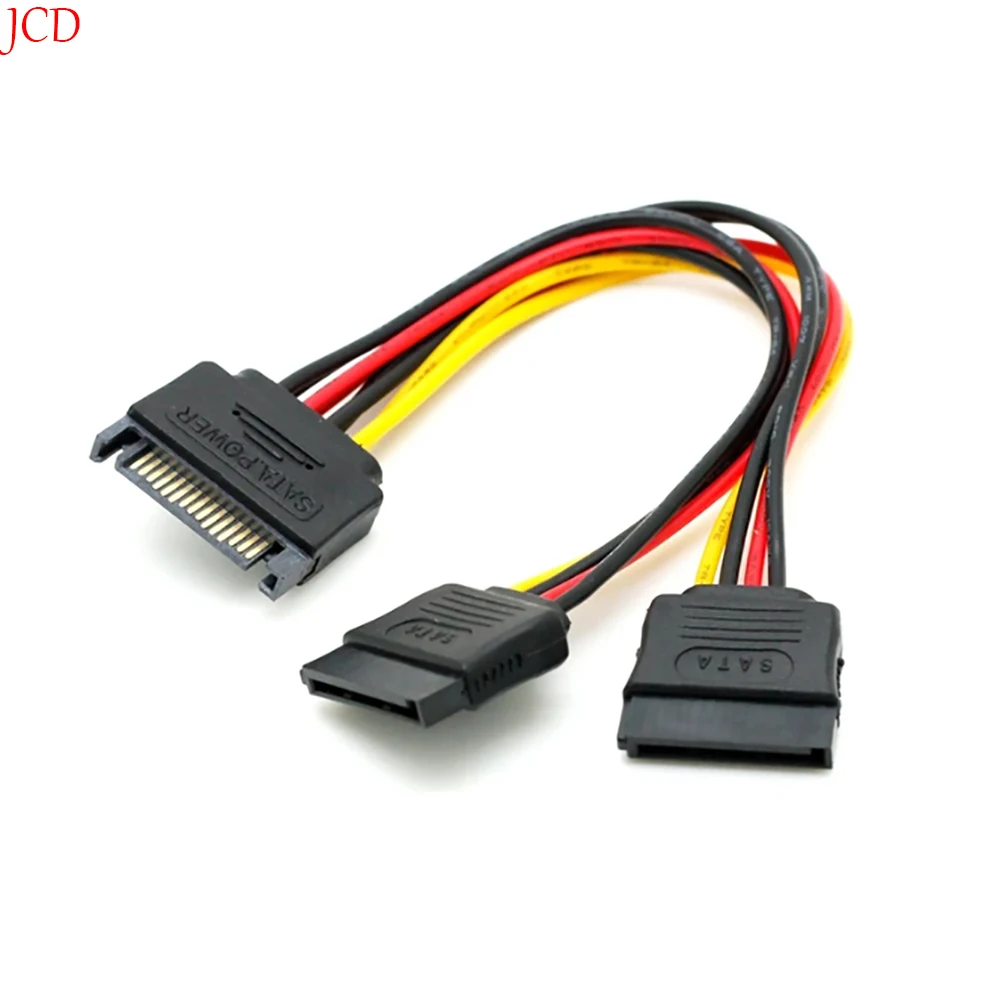 

SATA II Hard Disk Power 15Pin SATA Male To 2 Female 15Pin Power HDD Splitter High Quality Y 1 To 2 Extension Cable 20CM